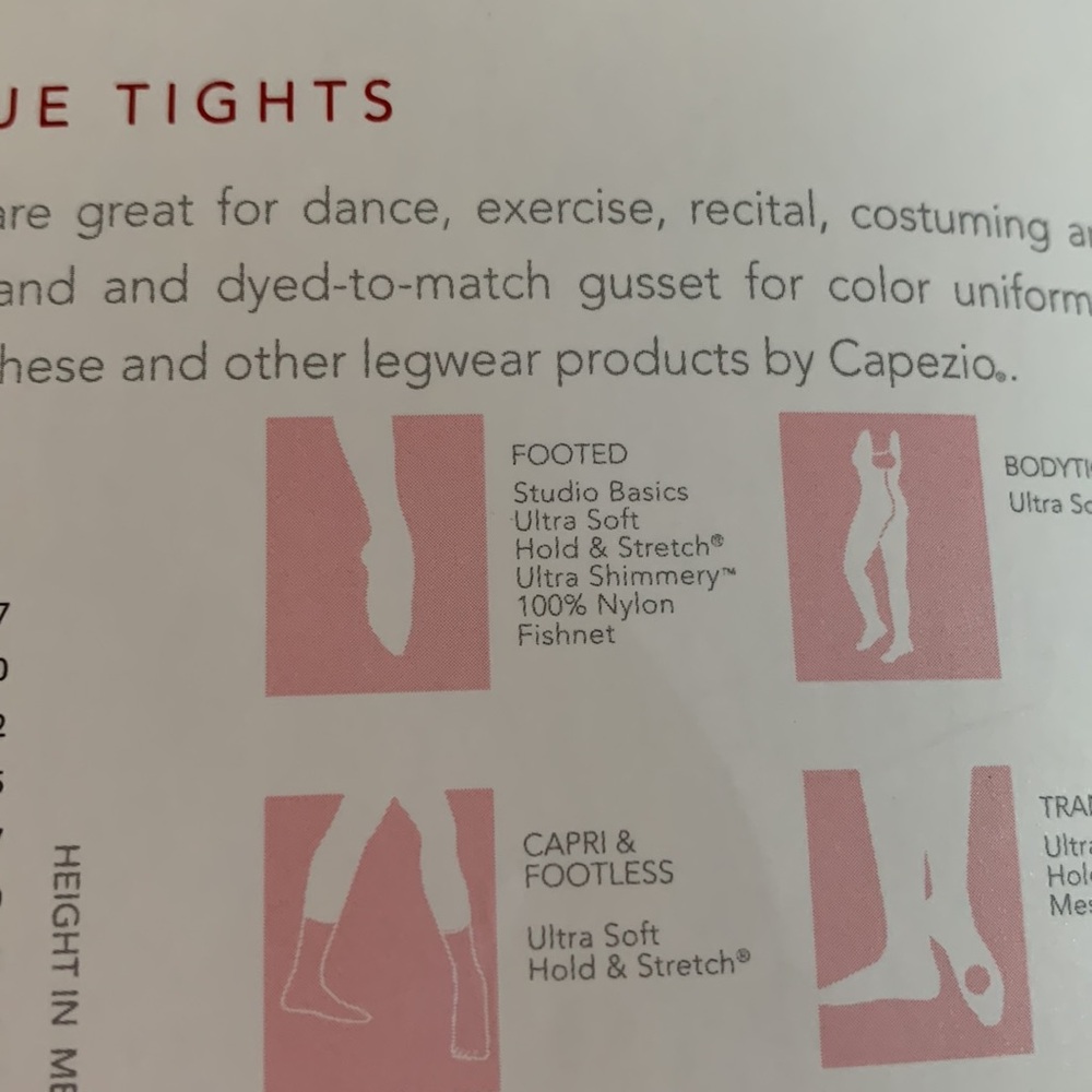 NEW Capezio Footed Tights SUN Medium Dance Skate - Picture 6 of 6